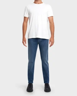 Mid Blue Cotton City Slim Fit Jeans