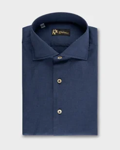 Mid Blue Cotton Denim Shirt