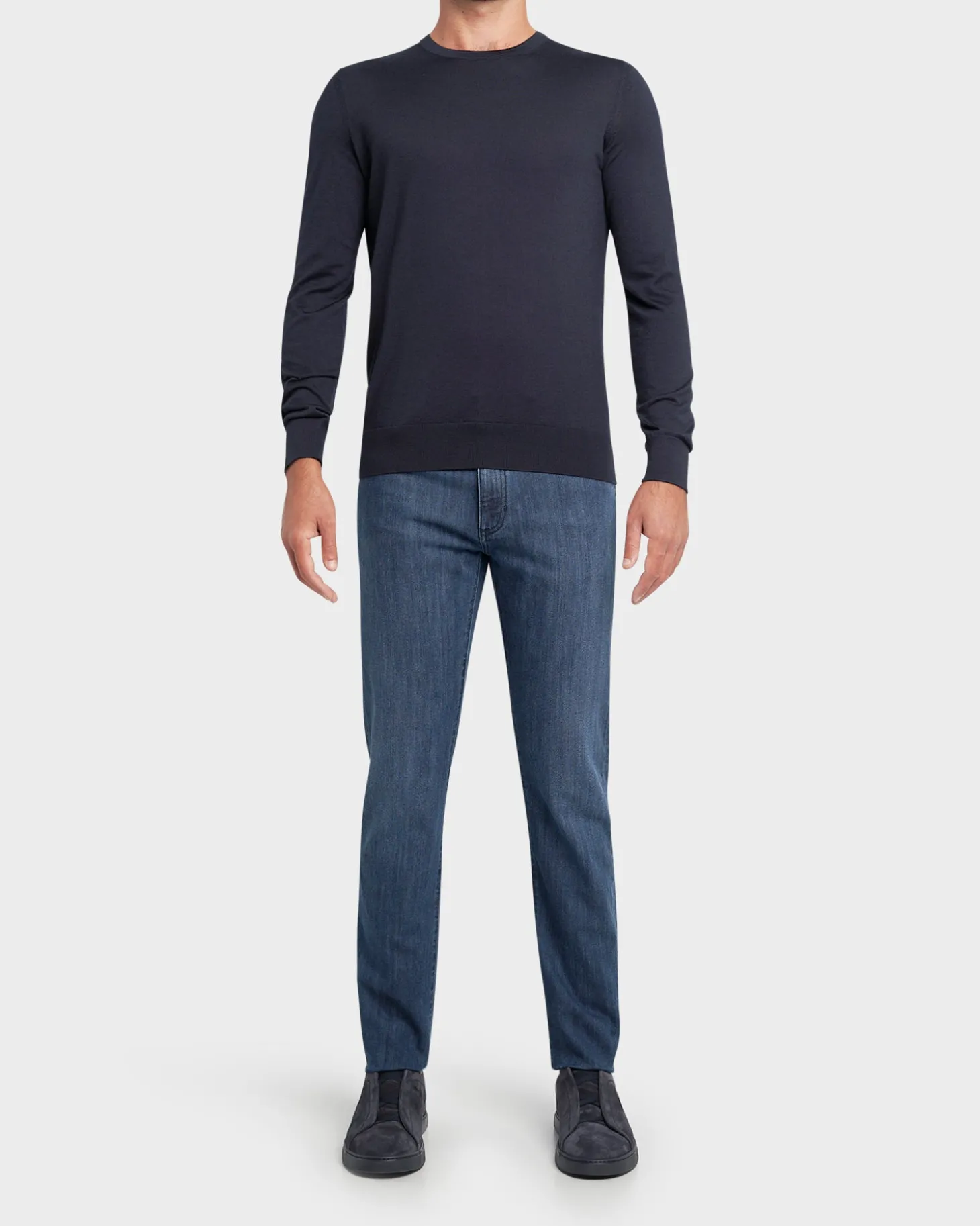 Mid Blue Cotton Stretch Slim City Jeans