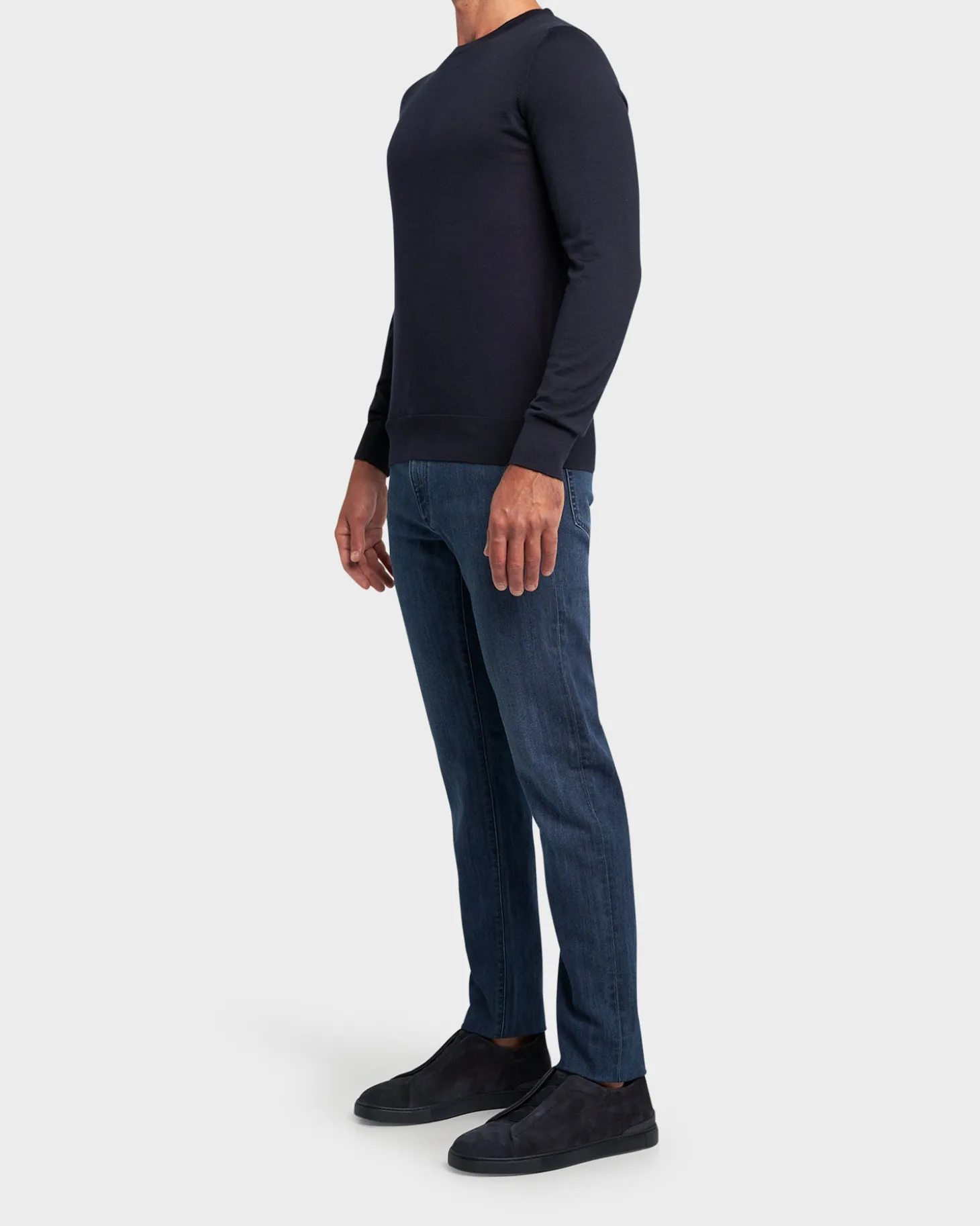 Mid Blue Cotton Stretch Slim City Jeans