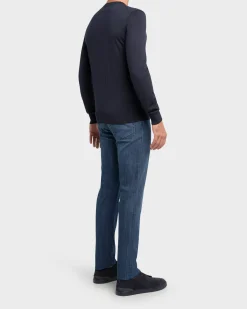 Mid Blue Cotton Stretch Slim City Jeans