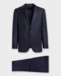 Mid Blue Glen Check Trofeo Wool Suit