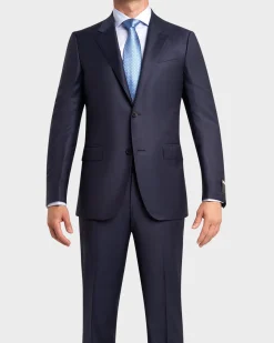 Mid Blue Glen Check Trofeo Wool Suit