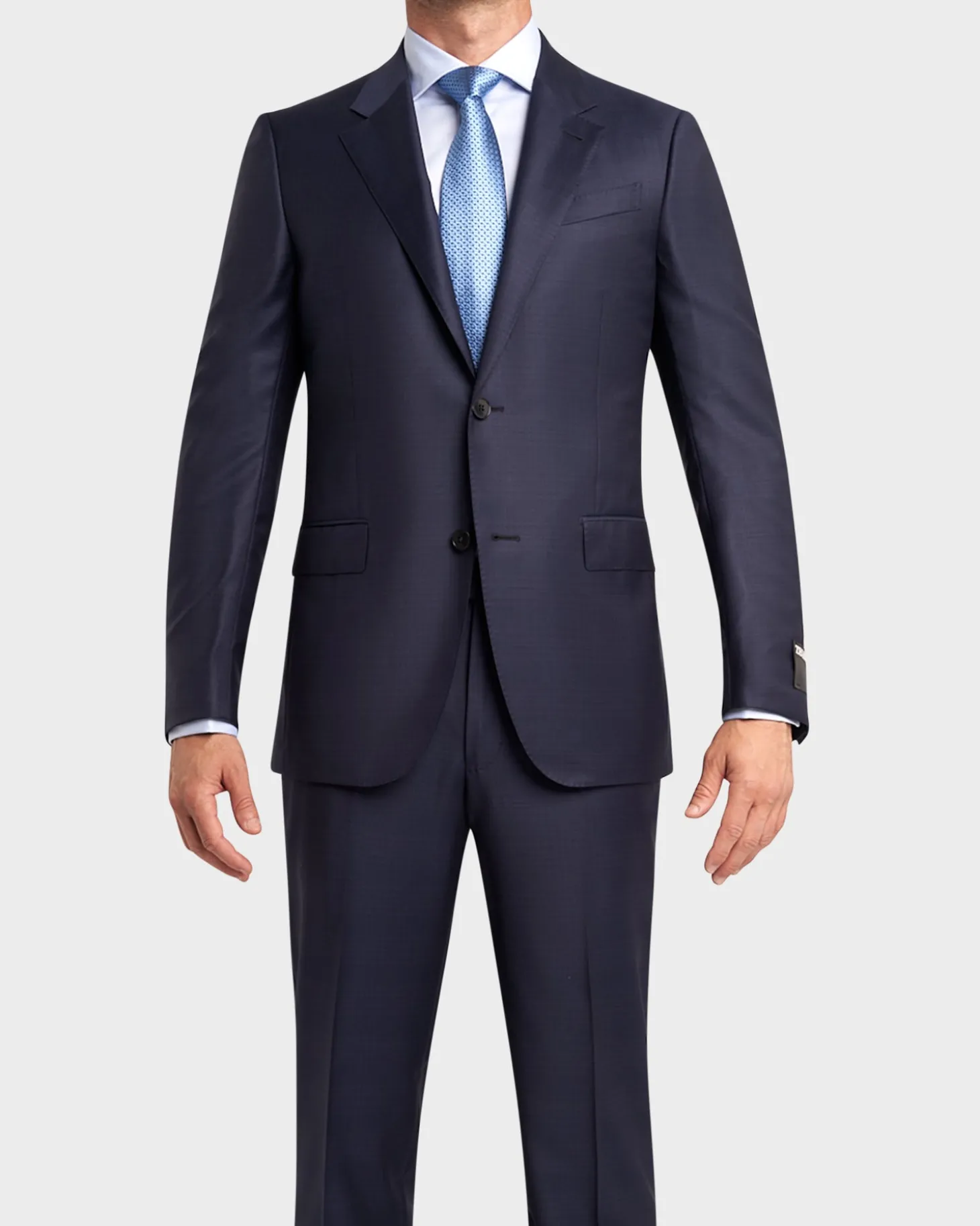 Mid Blue Glen Check Trofeo Wool Suit