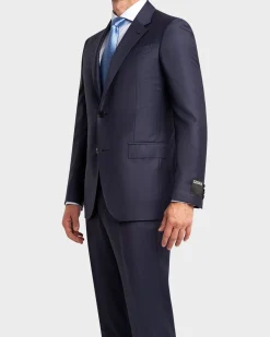 Mid Blue Glen Check Trofeo Wool Suit