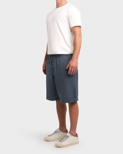 Mid Blue Linen Shorts