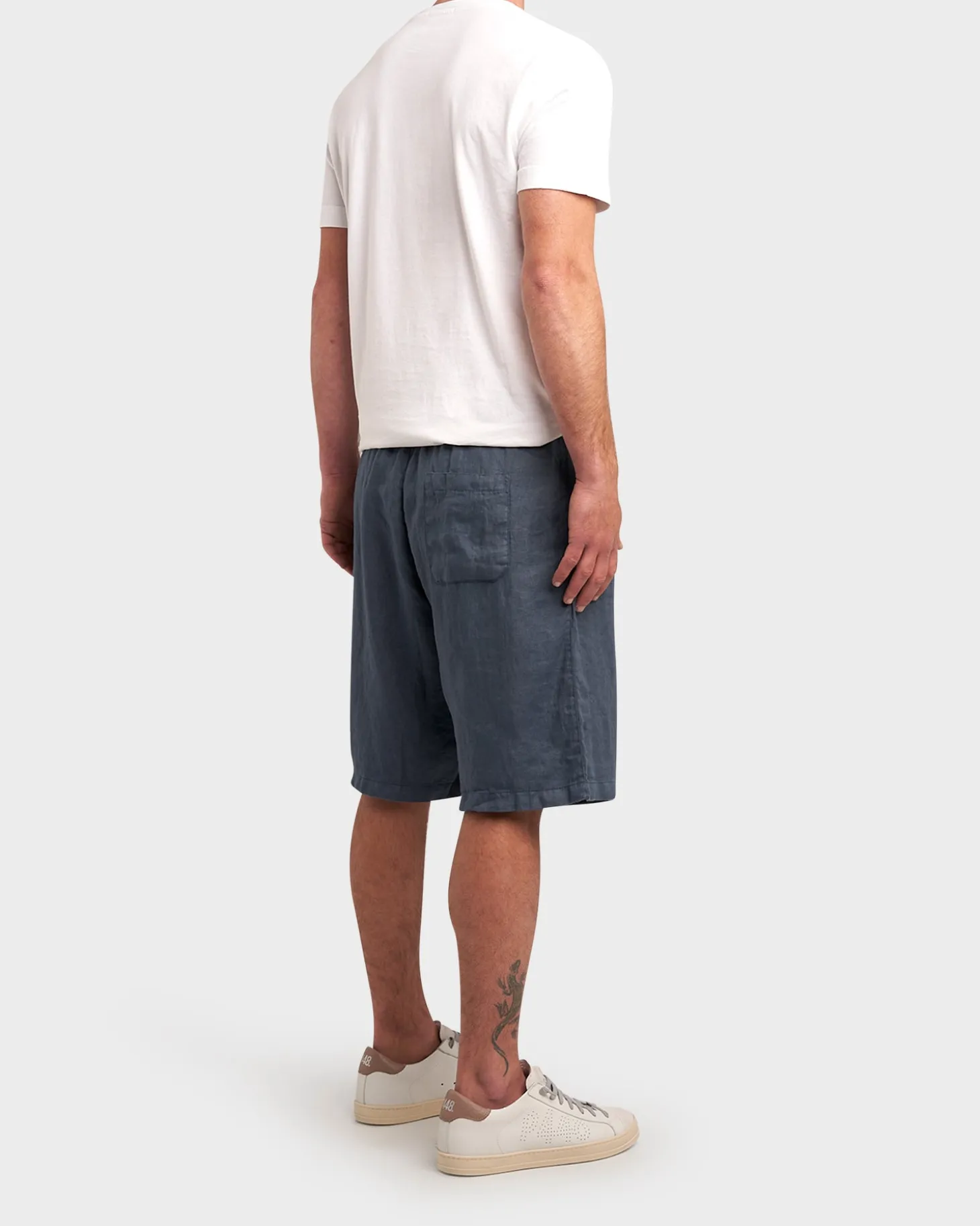 Mid Blue Linen Shorts