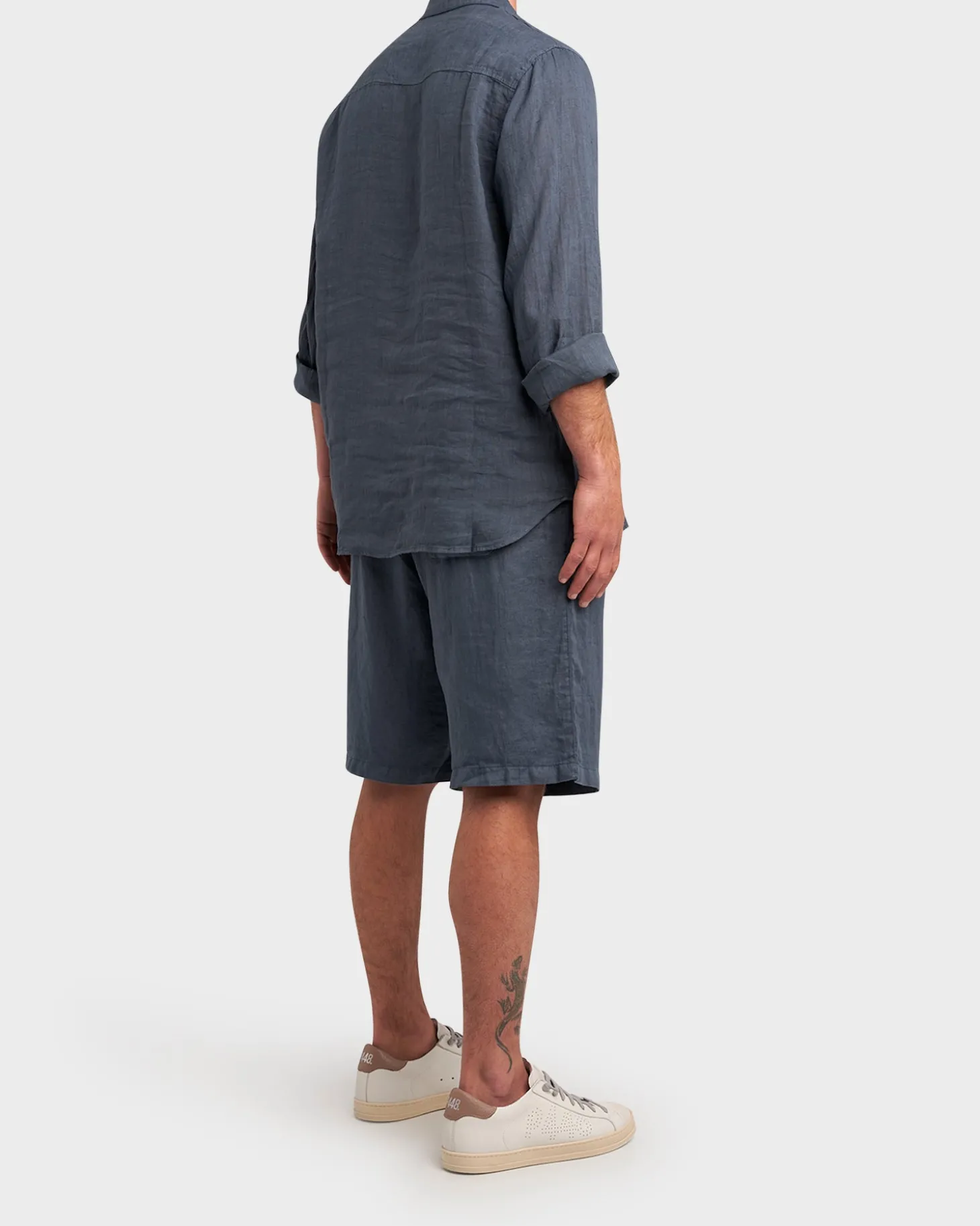 Mid Blue Pure Linen Shirt