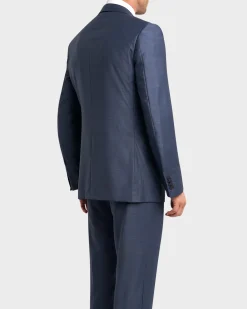 Mid Blue With Self Check Trofeo Wool Suit