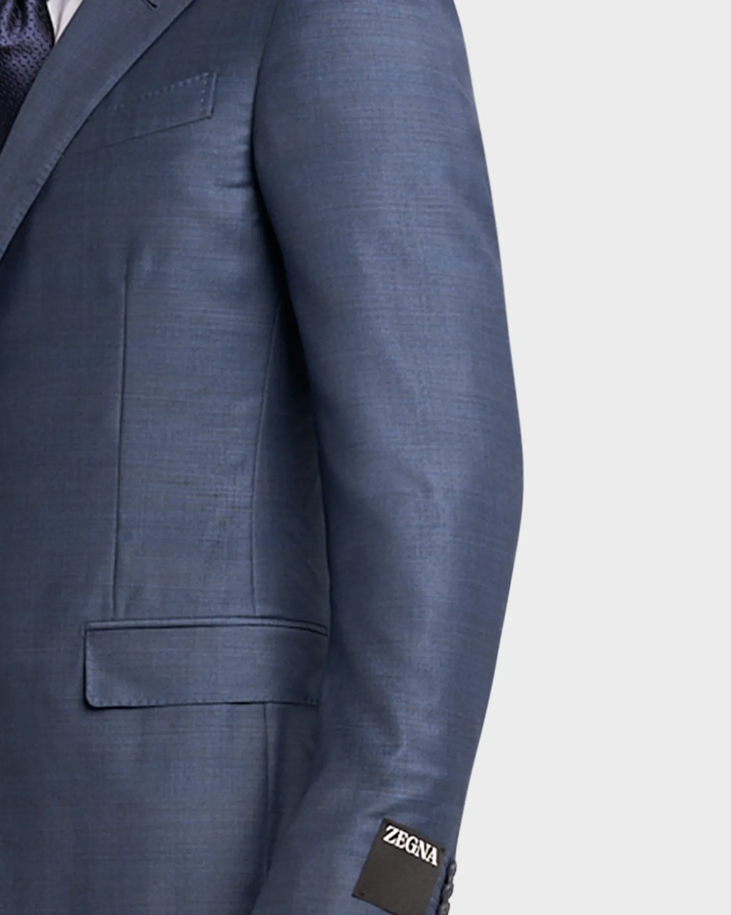 Mid Blue With Self Check Trofeo Wool Suit