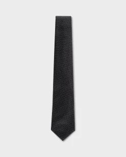 Midnight And White Circle Pattern Tie