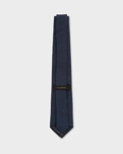 Midnight Blue Linen And Silk Tie