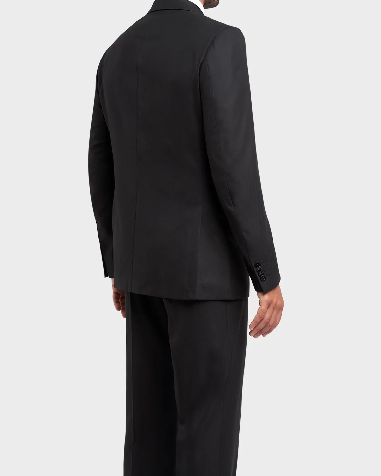 Midnight Blue Self Stripe 15Milmil15 Wool Suit