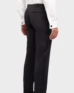 Midnight Blue Super 120 Wool With Satin Piping Dinner Pants