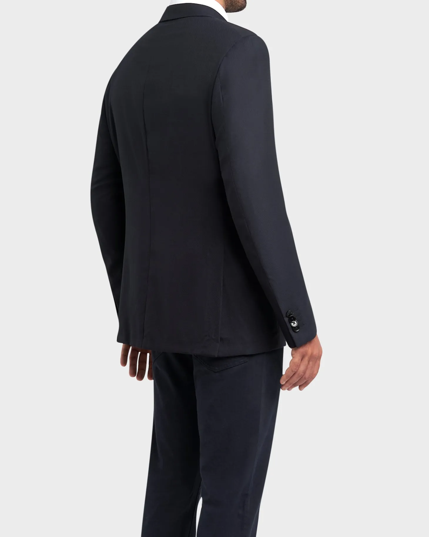 Midnight Blue Wool Silk Elastane Sports Jacket