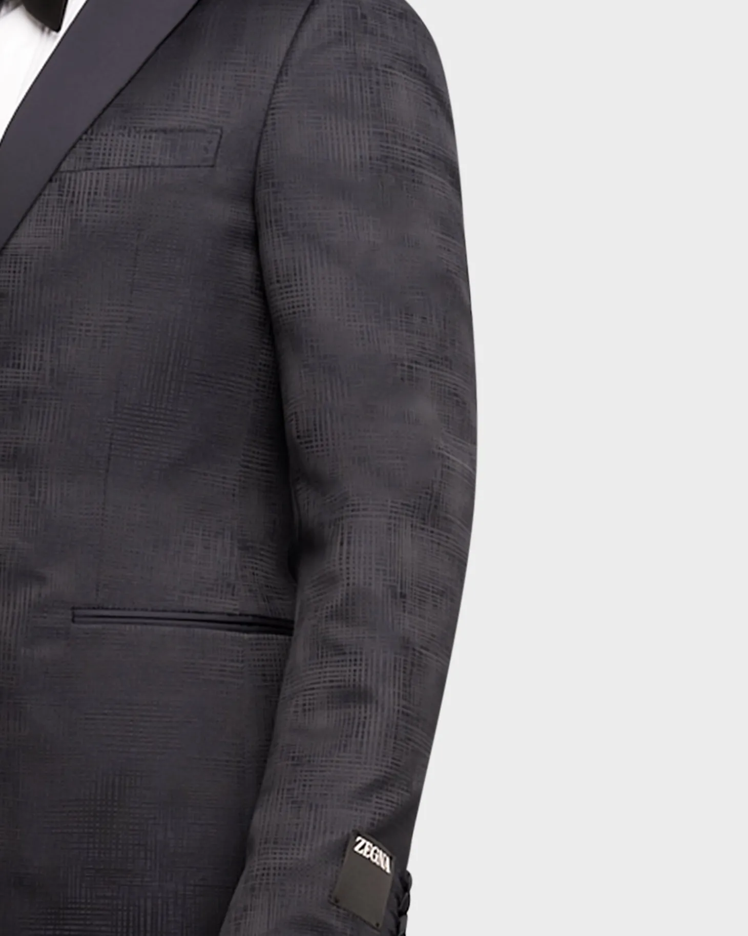 Midnight Blue Woven Textured Dinner Jacket