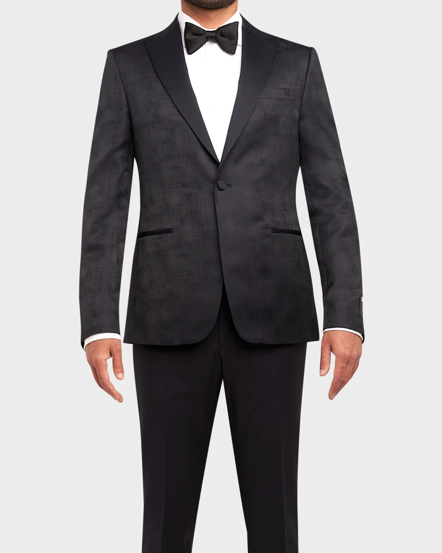 Midnight Blue Woven Textured Dinner Jacket