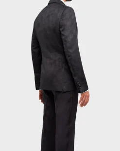 Midnight Blue Woven Textured Dinner Jacket