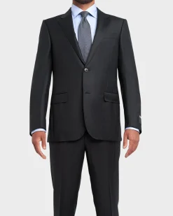 Midnight Grey With Burgundy Stripe Trofeo Wool Suit