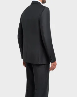 Midnight Grey With Burgundy Stripe Trofeo Wool Suit