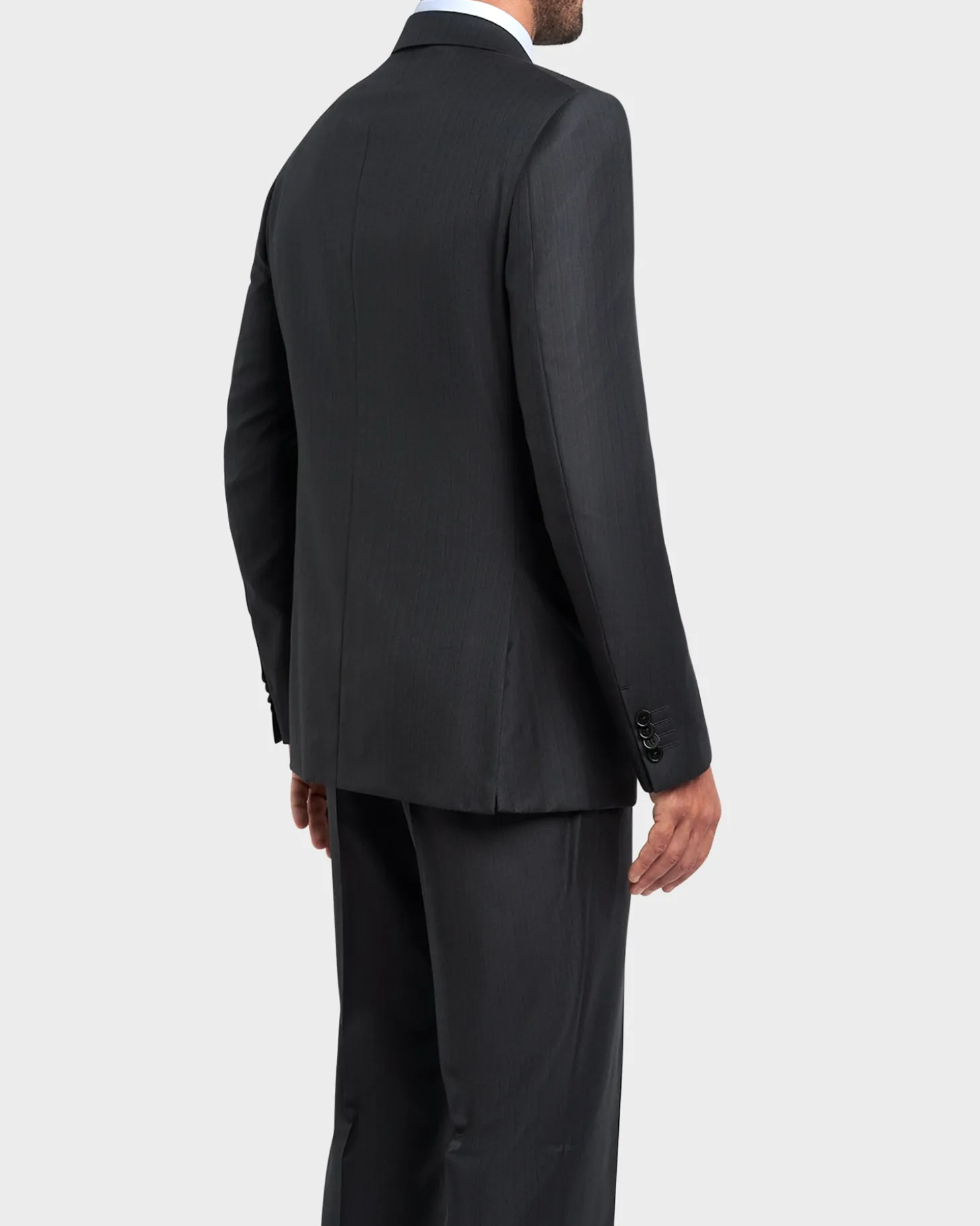 Midnight Grey With Burgundy Stripe Trofeo Wool Suit