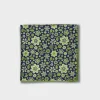 Midnight With Lime Green Floral Silk Tie