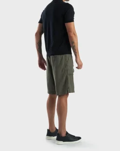 Military Green Linen Shorts