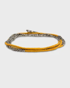 Mini Bead And Silver Horizon Combination Bracelet Orange
