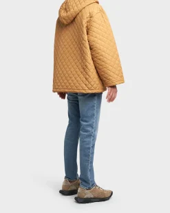 Mustard Quilted Logo Patch Jacket
