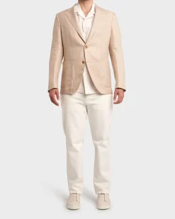 Natural Beige Linen Sports Jacket