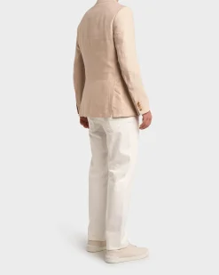 Natural Beige Linen Sports Jacket