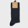 Navy And Grey Striped Socks