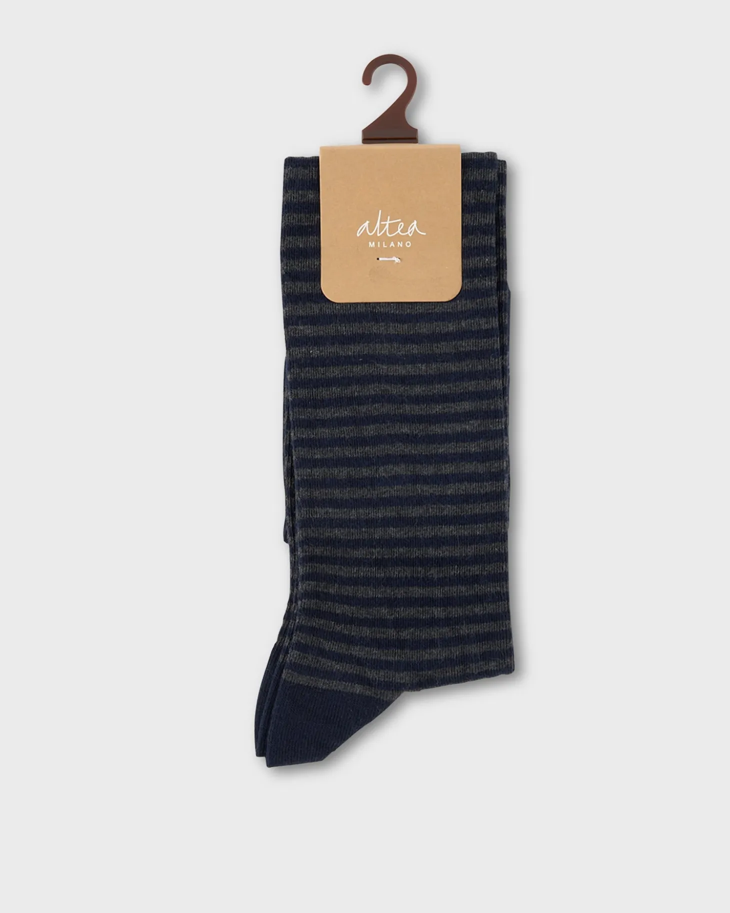 Navy And Grey Striped Socks