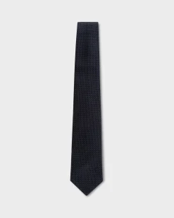 Navy And White Pinhead Pattern Tie