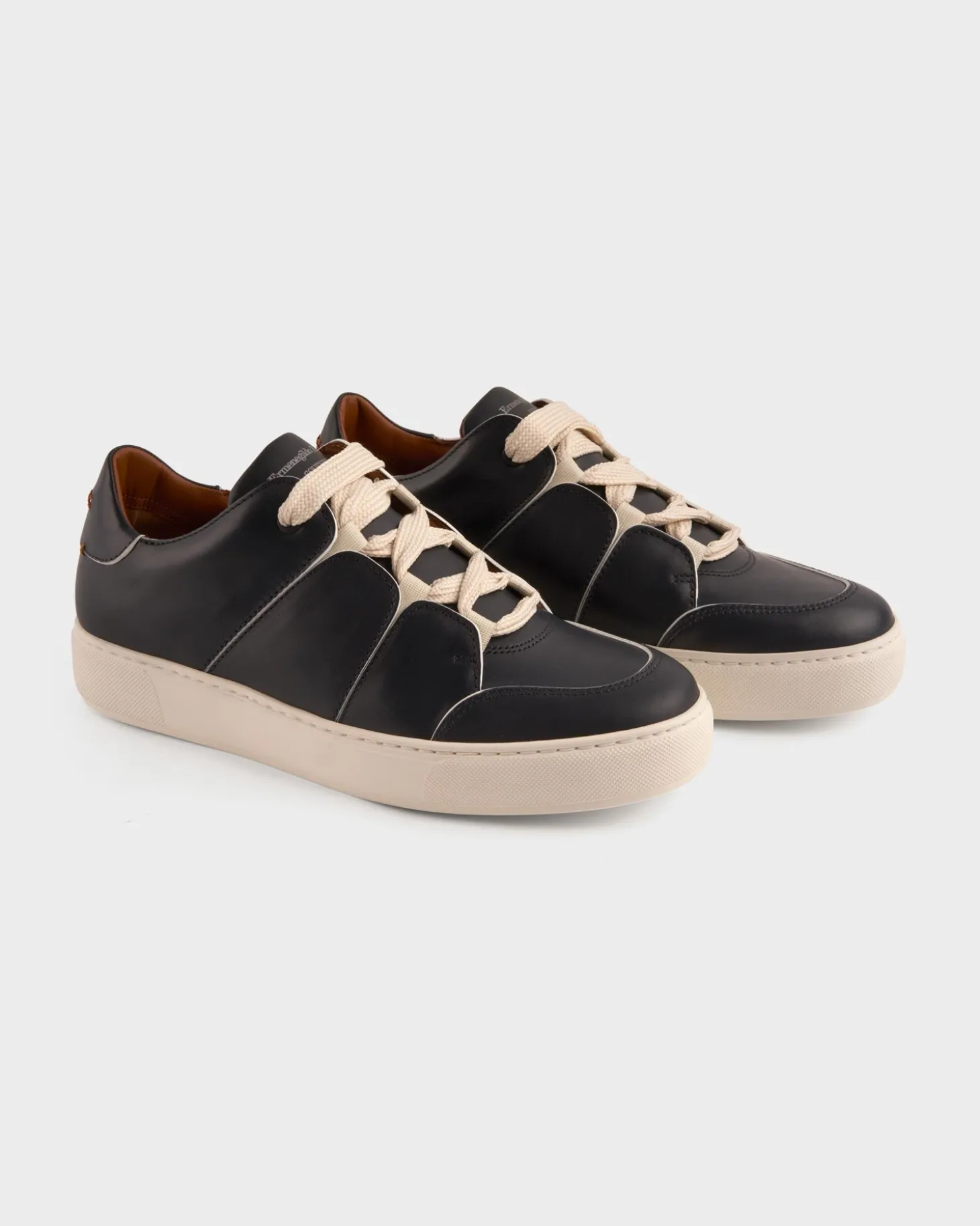 Navy And White Tiziano Low-Top Sneakers