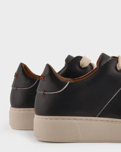 Navy And White Tiziano Low-Top Sneakers