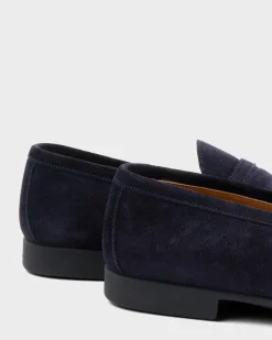 Navy Baku Suede Penny Loafer