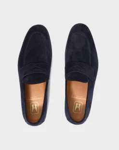 Navy Baku Suede Penny Loafer