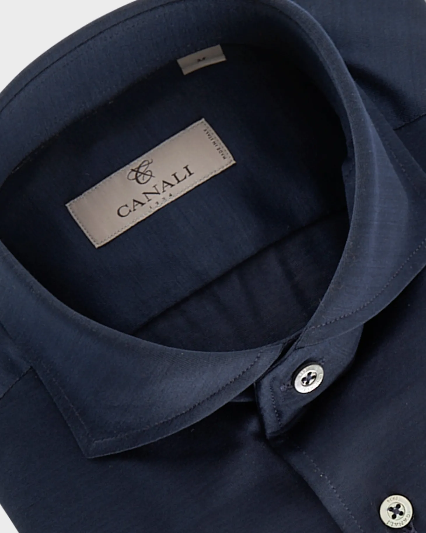 Navy Blue Cotton Jersey Modern Fit Shirt