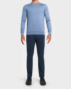 Navy Blue Slim Fit Trousers