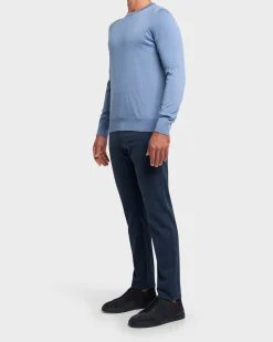 Navy Blue Slim Fit Trousers