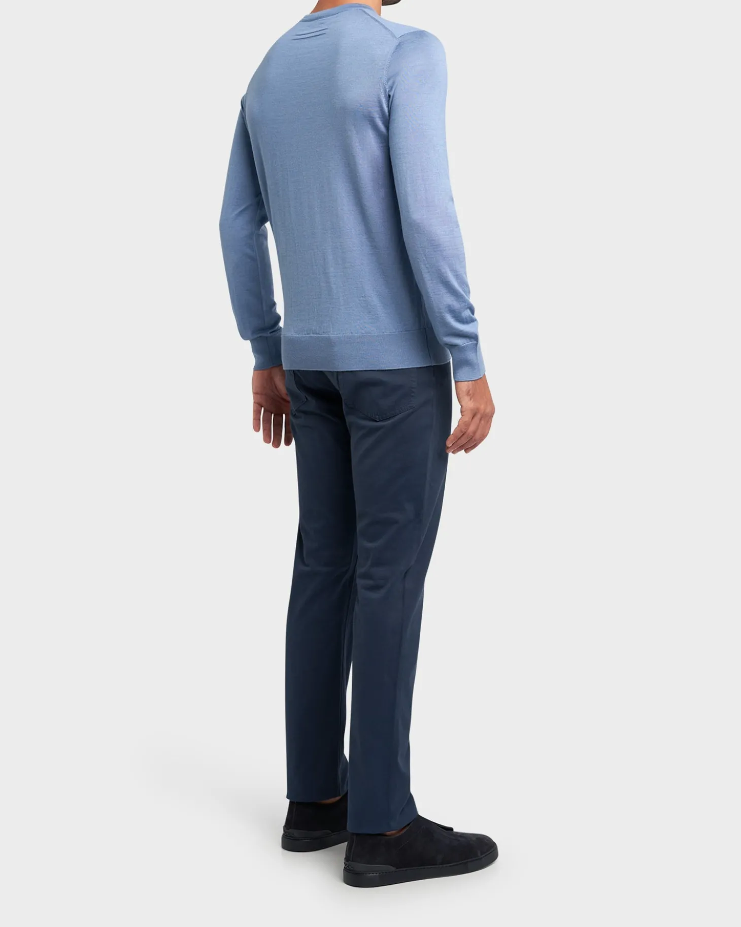 Navy Blue Slim Fit Trousers
