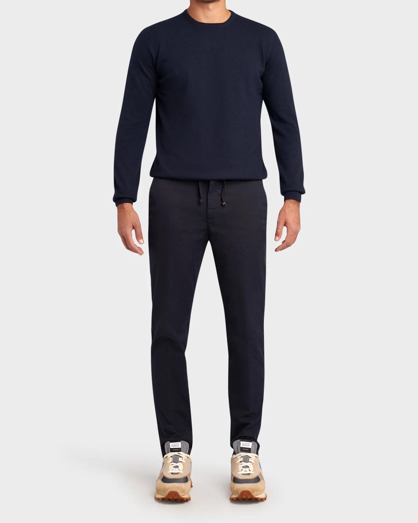 Navy Brushed Cotton Stretch Comfort Chinos