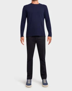 Navy Cashmere Wool Knit Sweater