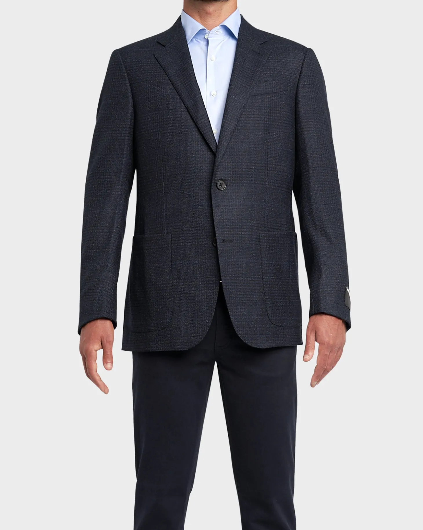 Navy Check Wool Sports Jacket