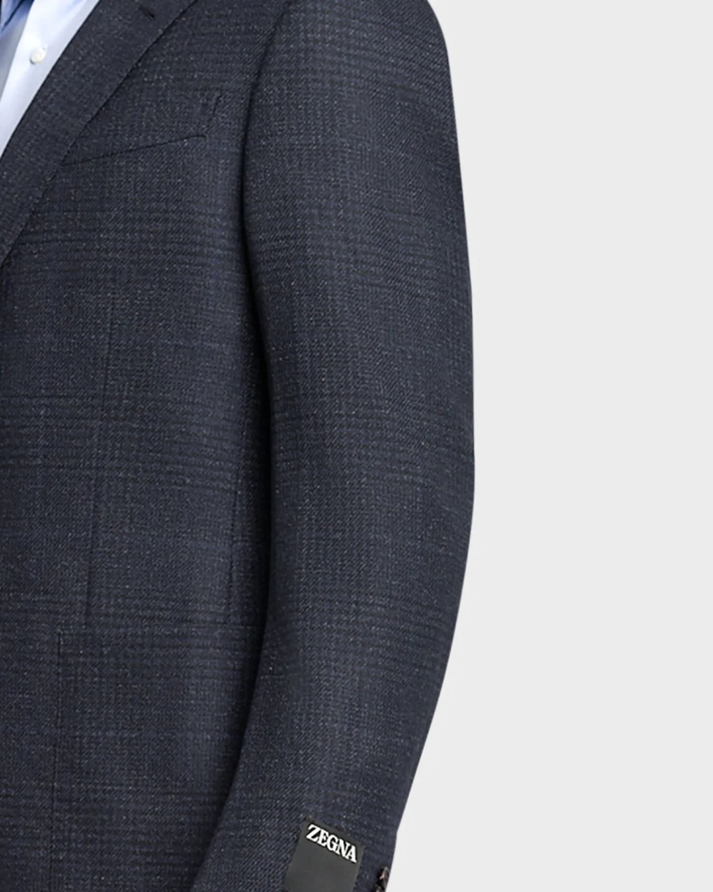 Navy Check Wool Sports Jacket