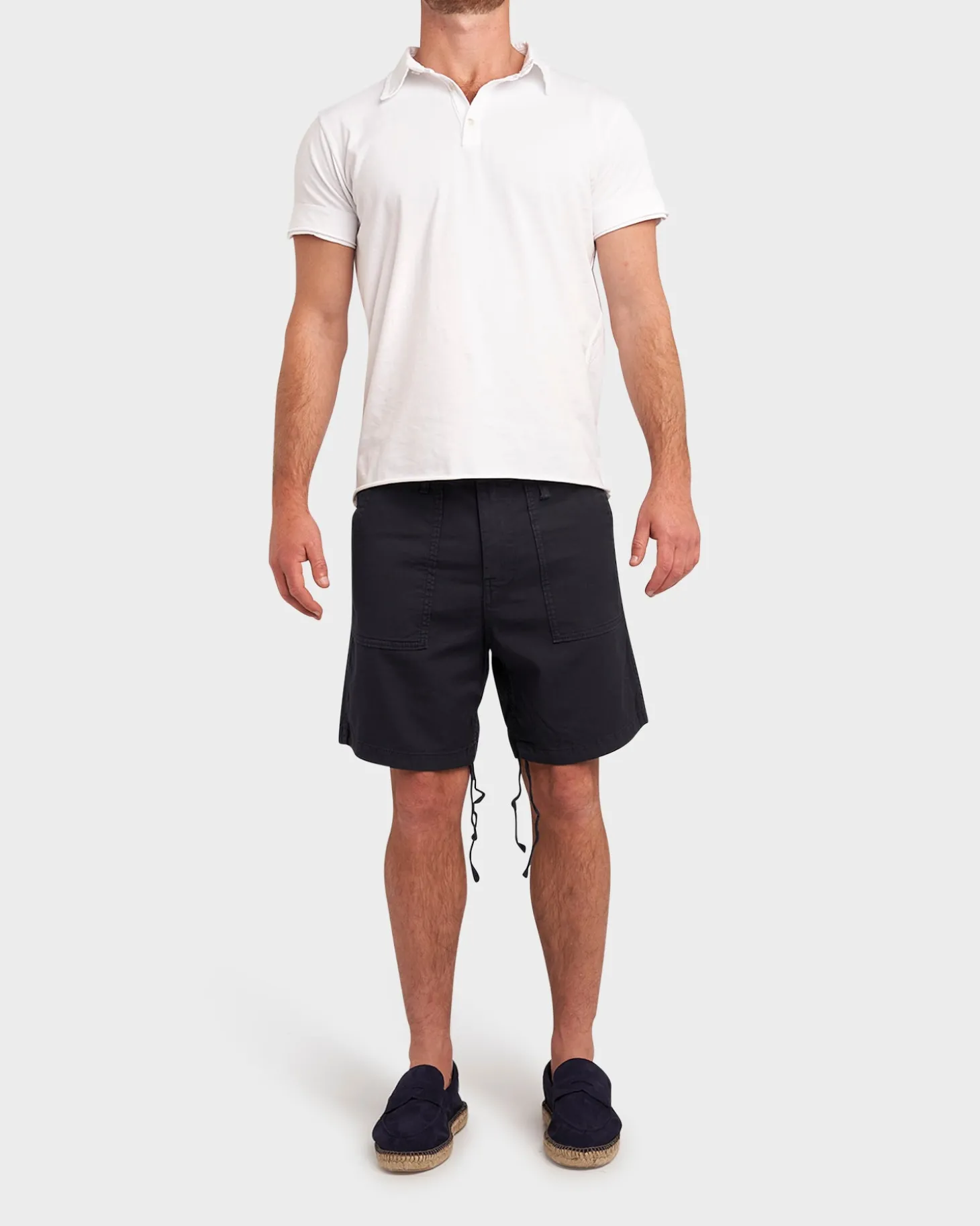 Navy Clark Cotton Twill Shorts