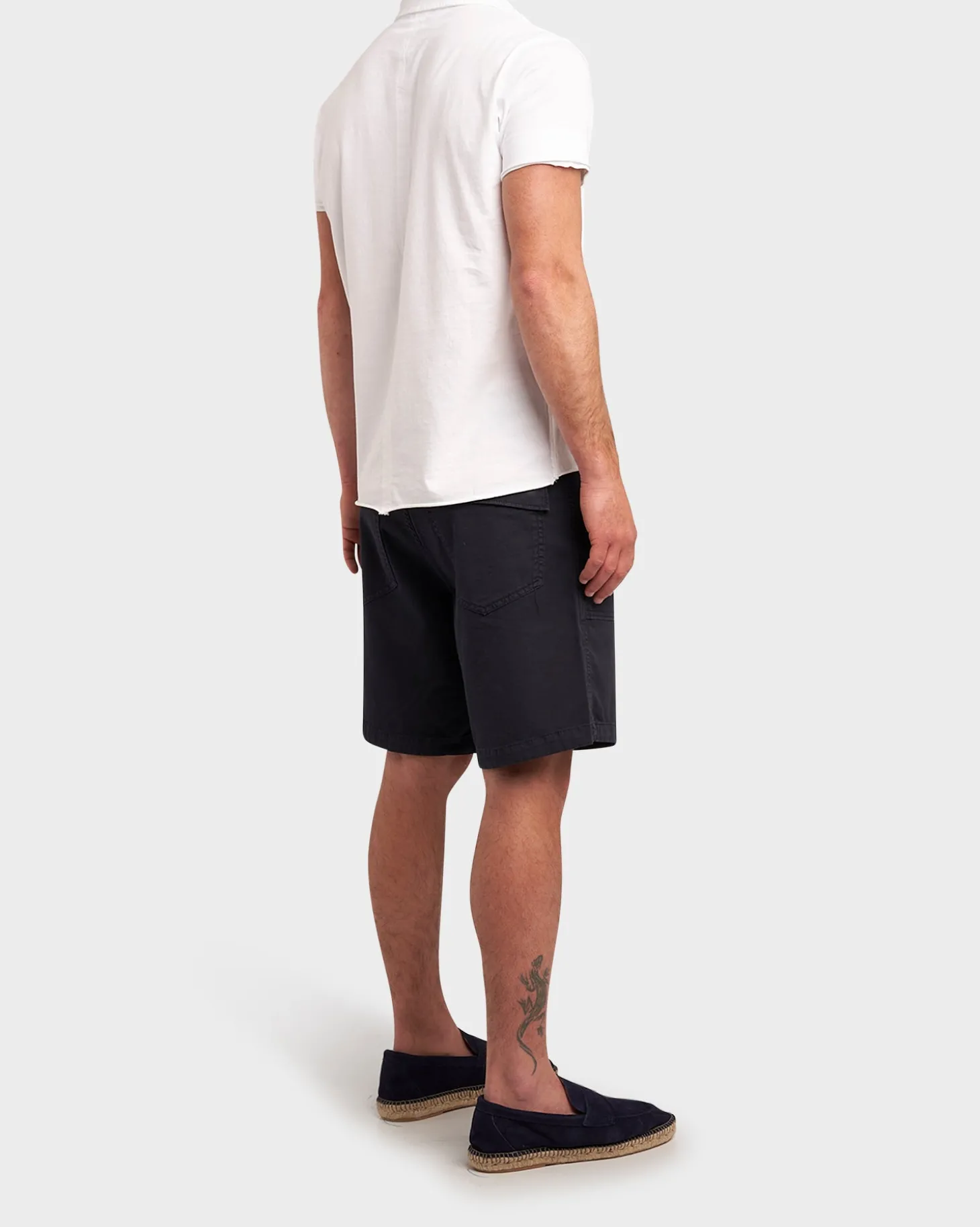 Navy Clark Cotton Twill Shorts
