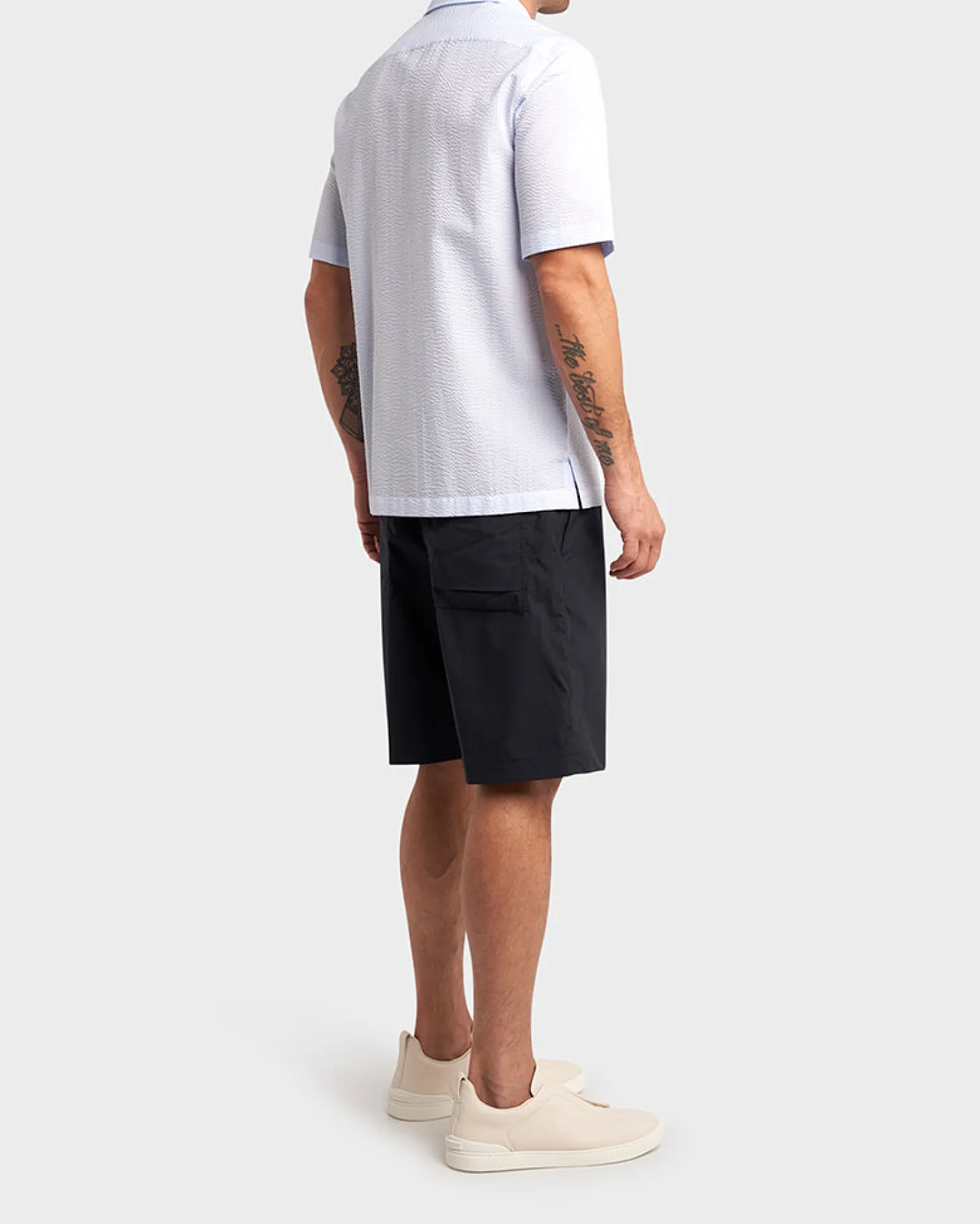 Navy Cotton Drawstring Shorts