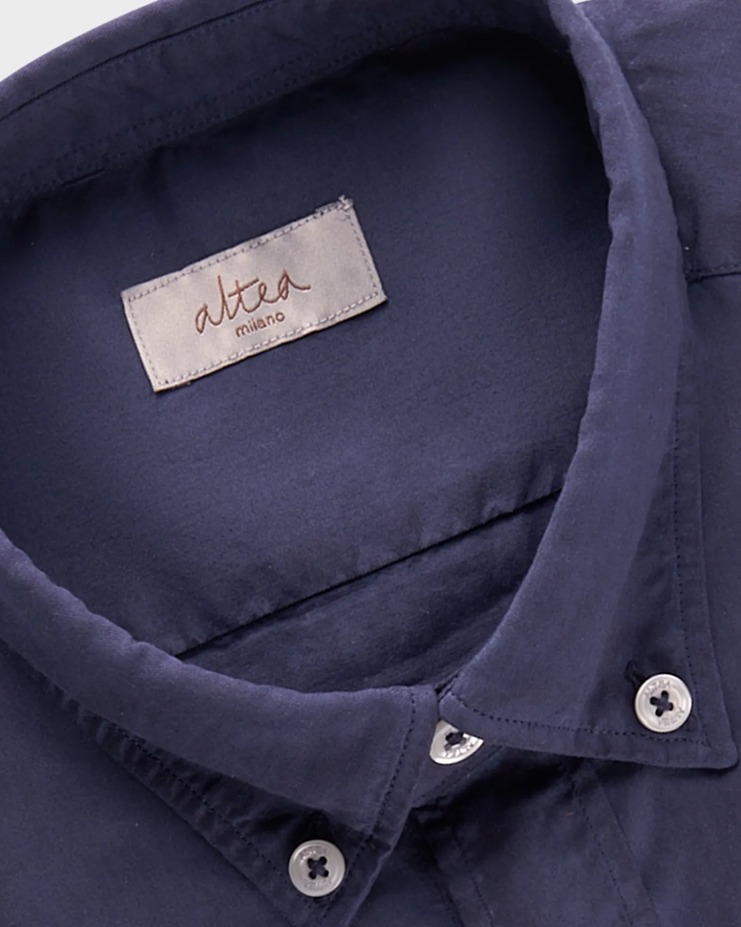 Navy Cotton Lyocell Garment Dyed Shirt